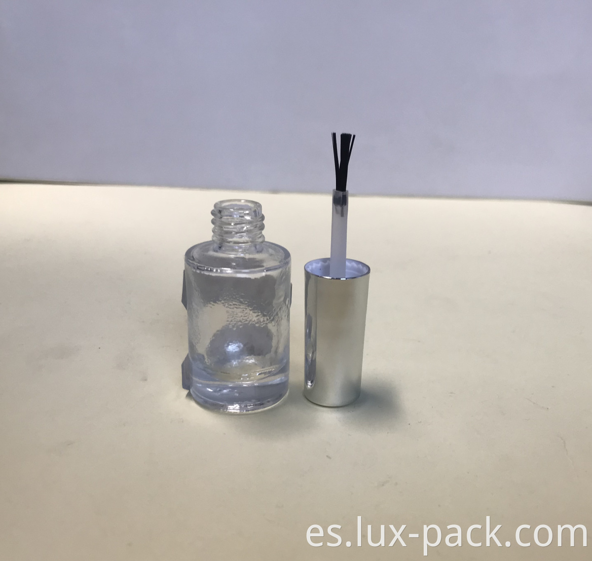 Custom vacío 5 ml 10 ml 12 ml 15 ml de esmalte de uñas transparente de vidrio con tapa